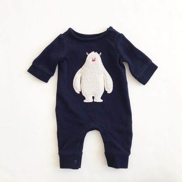 Babygap monster sweatshirt jumpsuit EUC newborn - Picture 1 of 4